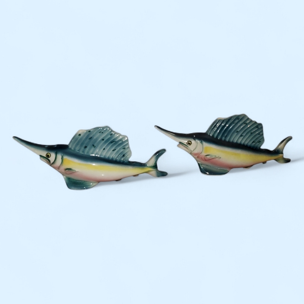 Vintage Swordfish Salt And Pepper Shakers
